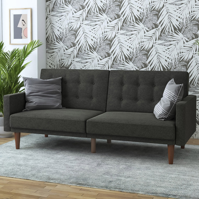 Dorel Wimberly 3 Seater Grey Linen Futon - image 1