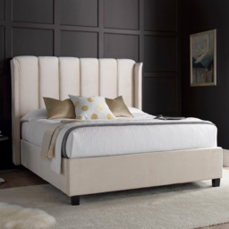Aurora Double Warmstone Velvet Ottoman Bed - thumbnail 1