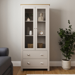 GFW Lancaster Grey 2 Door 2 Drawer Display Unit - thumbnail 3