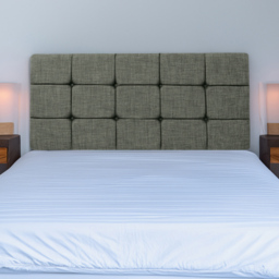 Bedmaster Pearl Super King Size Charcoal Linen Squared Headboard