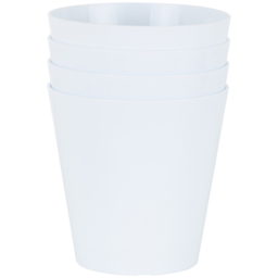 Wham Studio Ice White Round Plastic Planter 16cm 4 Pack - thumbnail 1
