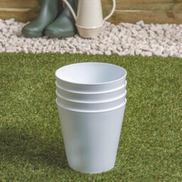 Wham Studio Ice White Round Plastic Planter 16cm 4 Pack - thumbnail 2
