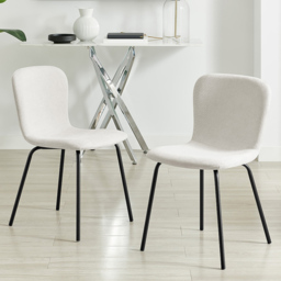 Furniturebox Sienna Cream Linen Dining Chair Set of 2 - thumbnail 1