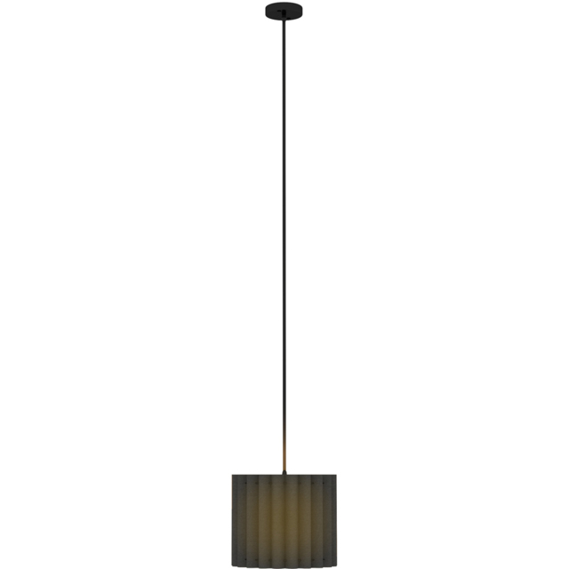 Portland Black Linen Wave Design Pendant Light - image 1