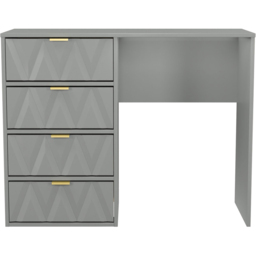 Crowndale Diamond 4 Drawer Dusk Grey Vanity Dressing Table Ready Assembled - thumbnail 2