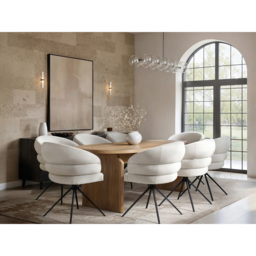 SOLACE+CO Varm Eira 8 Seater Ribbed Wooden Dining Set - thumbnail 4
