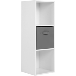 Jane 3 Shelf White Cube Storage Unit with Basket - thumbnail 4