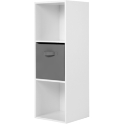 Jane 3 Shelf White Cube Storage Unit with Basket - thumbnail 3