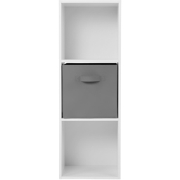 Jane 3 Shelf White Cube Storage Unit with Basket - thumbnail 2