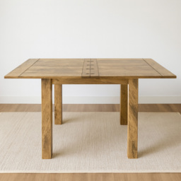 Artisan Furniture Granary Oak 6 Seater Mango Wood Extendable Butterfly Dining Table