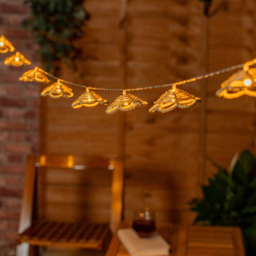 ValueLights Rattan Flower Outdoor String Lights