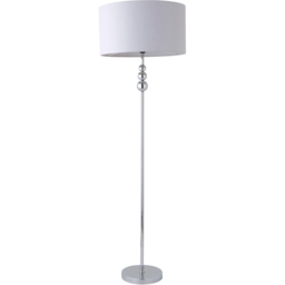 ValueLights Marissa Reni Grey Shade and Chrome Ball LED Floor Lamp