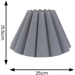 ValueLights Lauren Grey Pleated Scallop Edge Tapered Lamp Shade 16cm - thumbnail 4