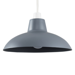 ValueLights Civic Metro Style Dark Grey Metal Retro Pendant Shade
