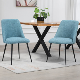 Artemis Home Morandi Set of 2 Teal Fabric Dining Chairs