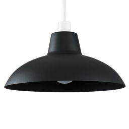 ValueLights Civic Metro Style Matt Black Metal Retro Pendant Shade - thumbnail 1