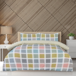 Smart Living Double Crosshatch Check Duvet Set - thumbnail 1