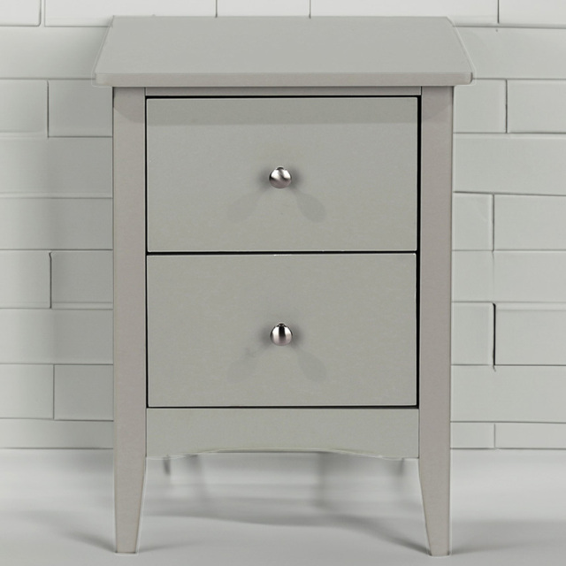 Como 2 Drawer Light Grey Bedside Table - image 1