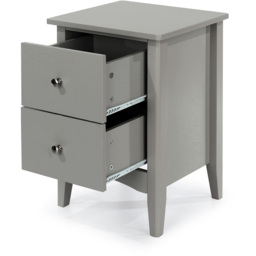 Como 2 Drawer Light Grey Bedside Table - thumbnail 4