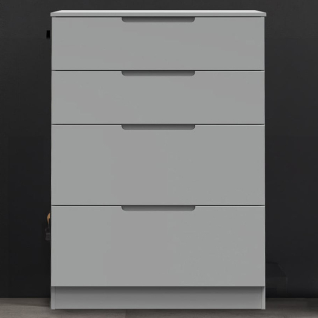 Crowndale Milan 4 Drawer Dusk Grey Deep Chest of Drawers Ready Assembled - image 1