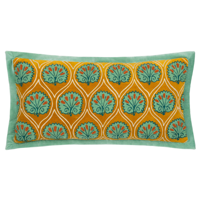 Paoletti Casa Ochre and Marine Embroidered Cushion - image 1
