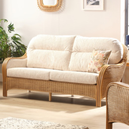 Desser Furniture Centurion 3 Seater Cotton Cream Rattan Sofa