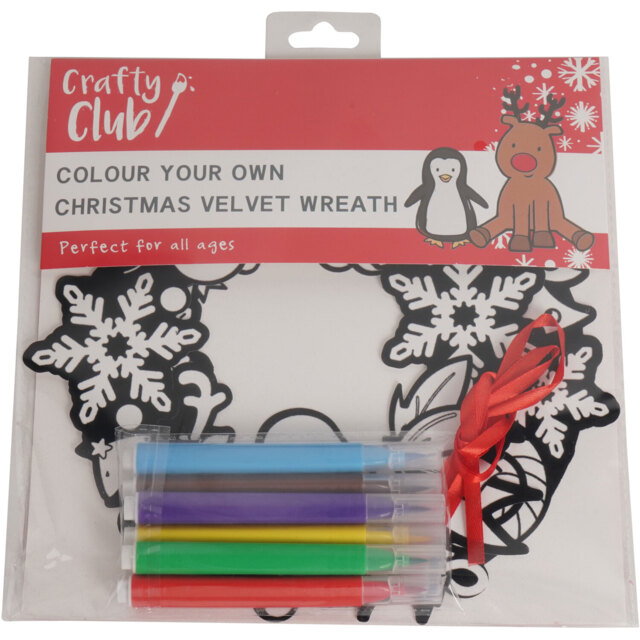 Crafty Club Colour Your Own Christmas Velvet Wreath
