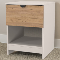 Crowndale Bora Gold Oak and Kashmir Matt Single Drawer Single Shelf Bedside Table
