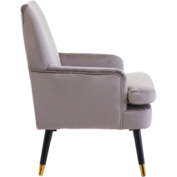 Premier Housewares Loretta Mink Velvet Accent Chair with Wooden legs - thumbnail 3
