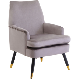 Premier Housewares Loretta Mink Velvet Accent Chair with Wooden legs - thumbnail 2