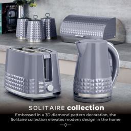 Tower Solitaire Grey Bread Bin with 3 Piece Canister Set - thumbnail 4