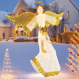 StarBright 180 LED Halo Bow Lighted Angel Christmas Decoration 5.2ft