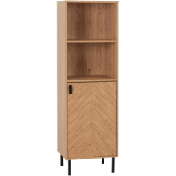 Seconique Leon Single Door 2 Shelf Medium Oak Effect Cabinet - thumbnail 2