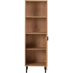 Seconique Leon Single Door 2 Shelf Medium Oak Effect Cabinet - thumbnail 4