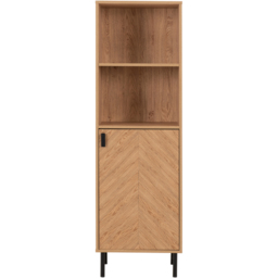 Seconique Leon Single Door 2 Shelf Medium Oak Effect Cabinet - thumbnail 3