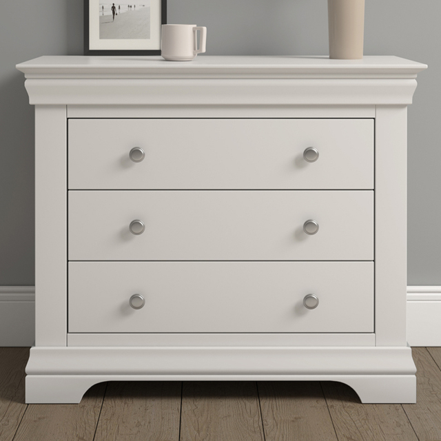 Seconique Bordeaux 3 Drawer Ivory Storage Chest - image 1