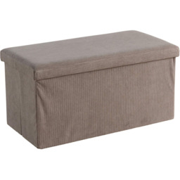 Home Source Corduroy Grey Rectangular Folding Ottoman - thumbnail 2