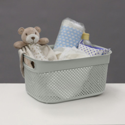 JVL Droplette 9L Ice Grey Storage Basket - thumbnail 2