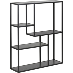 Florence Seaford 4 Shelf Black Metal Wall Shelf
