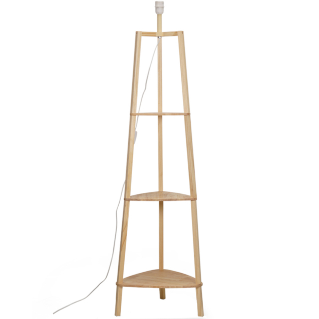 ValueLights Hiru Natural 3 Shelf Floor Lamp Base - image 1