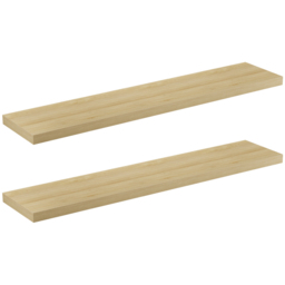 Homebase 120cm 2 Pack Light Oak Effect Floating Shelf