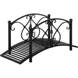 Outsunny Black Metal Traditional Arc Garden Bridge 3.3ft - thumbnail 1