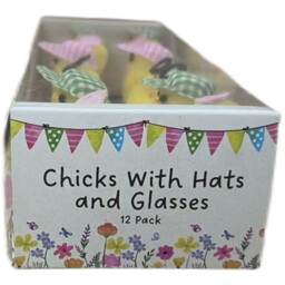 Pack of 12 Hat and Glasses Craft Chicks Yellow - thumbnail 3
