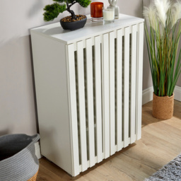Home Source Halden 2 Door White Shoe Cabinet