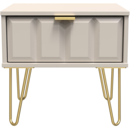 Crowndale Cube Single Drawer Matt Kashmir Bedside Table - thumbnail 3