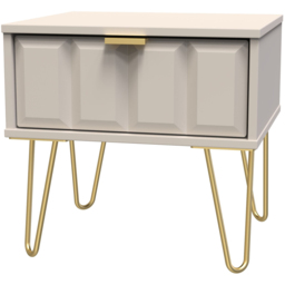 Crowndale Cube Single Drawer Matt Kashmir Bedside Table - thumbnail 2