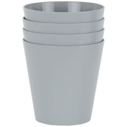 Wham Studio Cool Grey Round Plastic Planter 16cm 4 Pack - thumbnail 1
