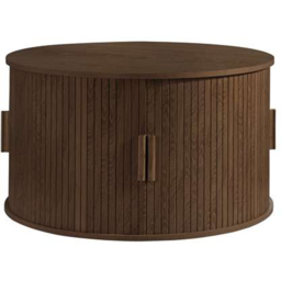 Birlea Axel 4 Sliding Door Walnut Fluted Round Coffee Table - thumbnail 2