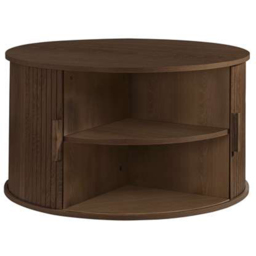 Birlea Axel 4 Sliding Door Walnut Fluted Round Coffee Table - thumbnail 3