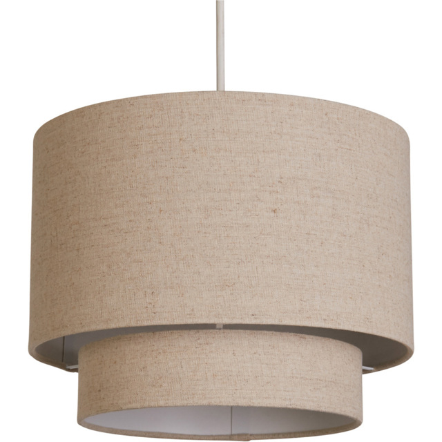 Lighting Collection Alina 2 Tier Natural Linen Ceiling Shade - image 1